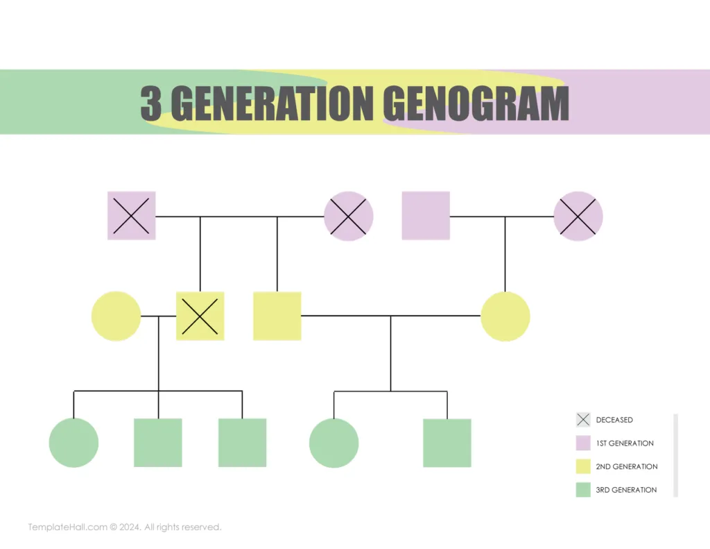 Customizable 3 Generation Genogram Template 03 Google Docs