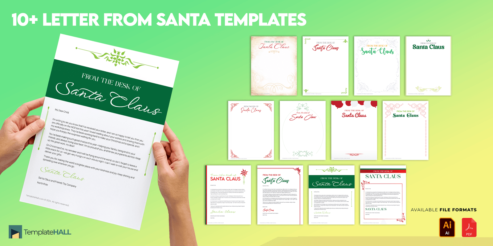 Free Letter from Santa Templates in PDF and AI