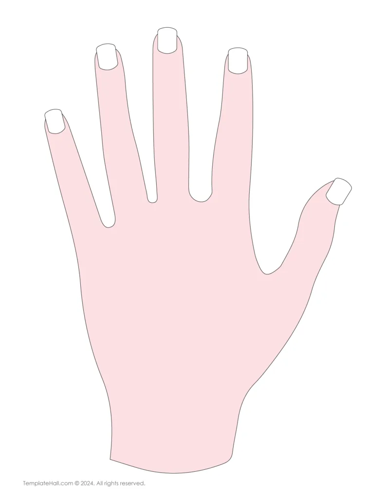 Free Hand Nail Template 01 in PDF Format