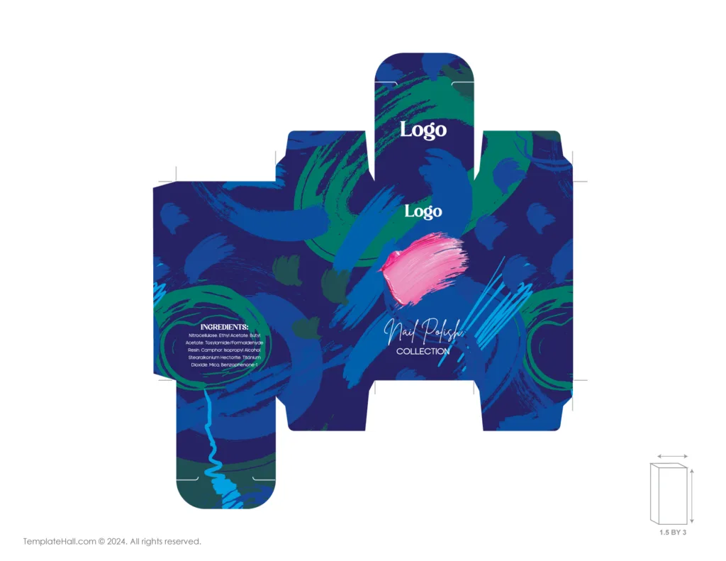 Free Nail Polish Box Template 01 PDF and AI