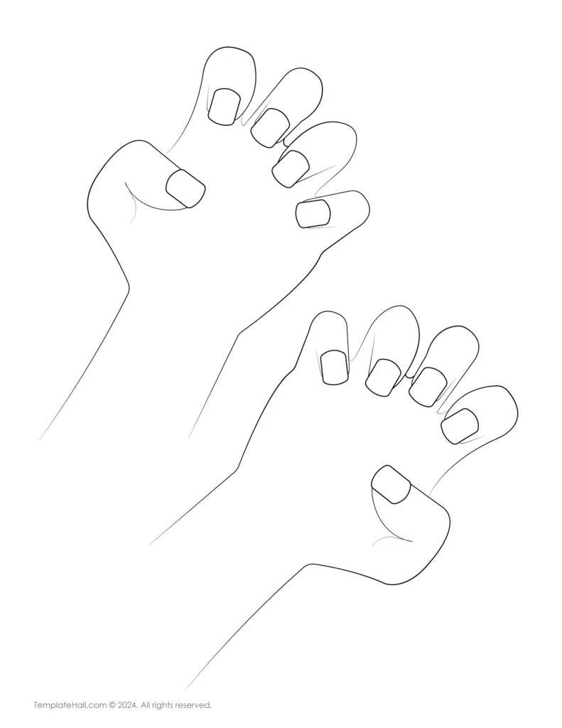 Free Hand Nail Template 10 in PDF Format