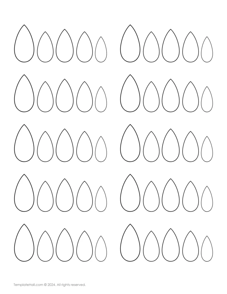 Black & White Almond Nails Templates 04 in PDF Format