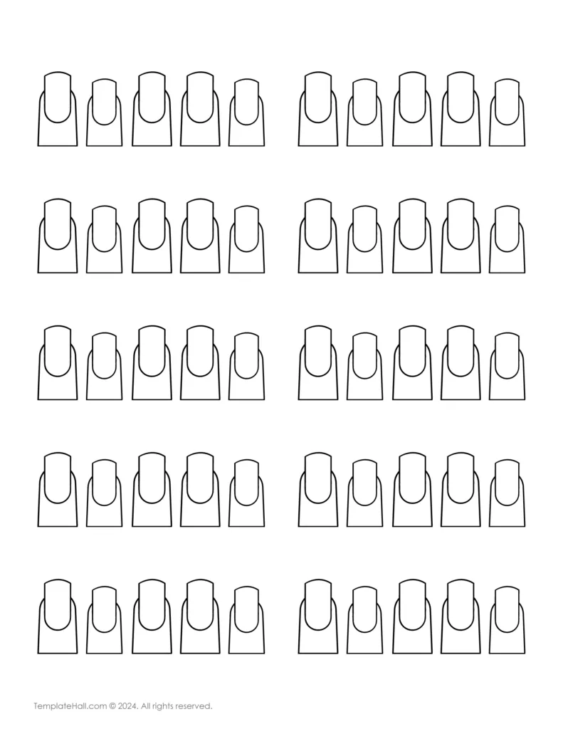 Printable Nail Art Template 05 PDF