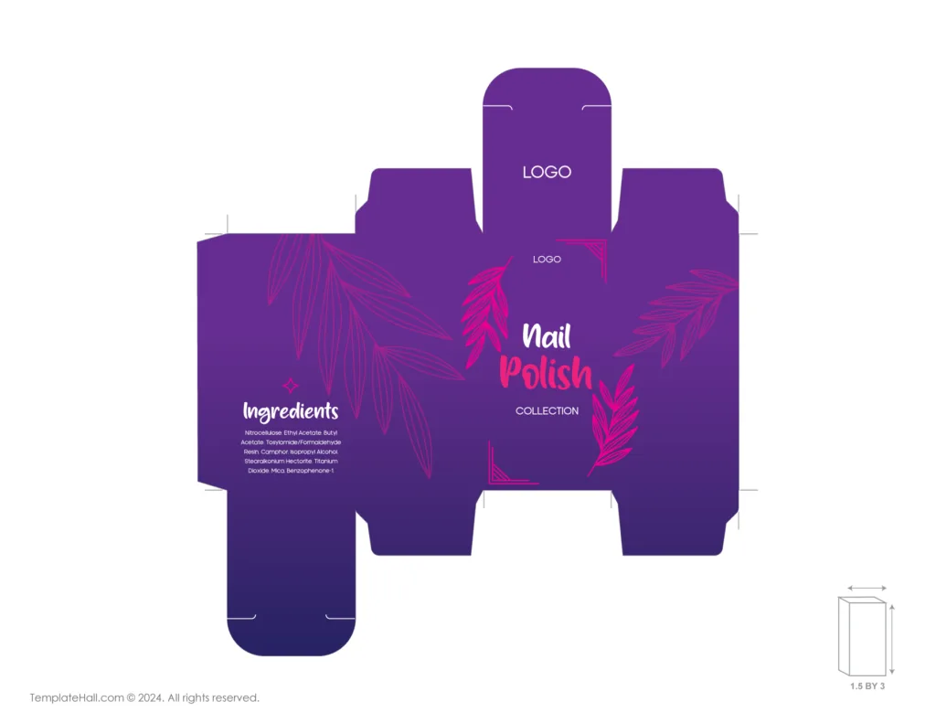 Stunning Nail Polish Box Template 07 in PDF and AI
