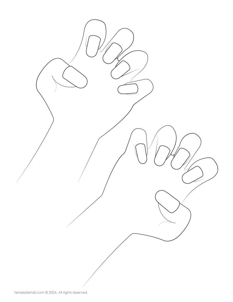 Easy to Download Hand Nail Template 08 in PDF Format