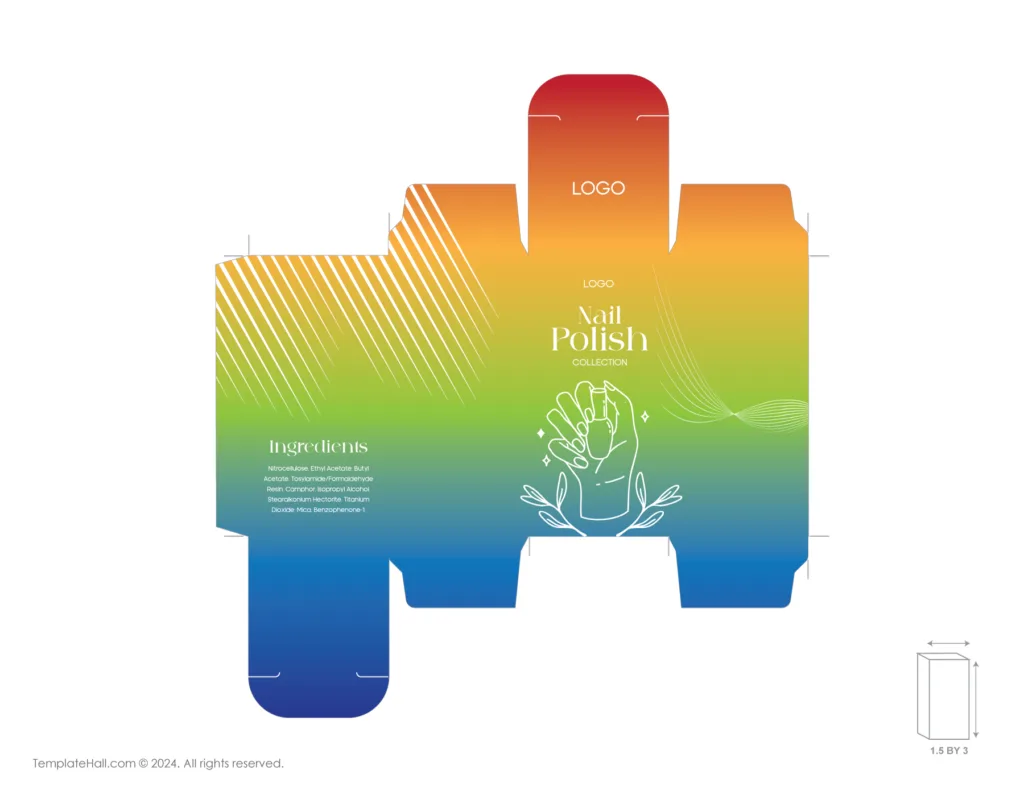 Nail Polish Box Template 08 in PDF and AI