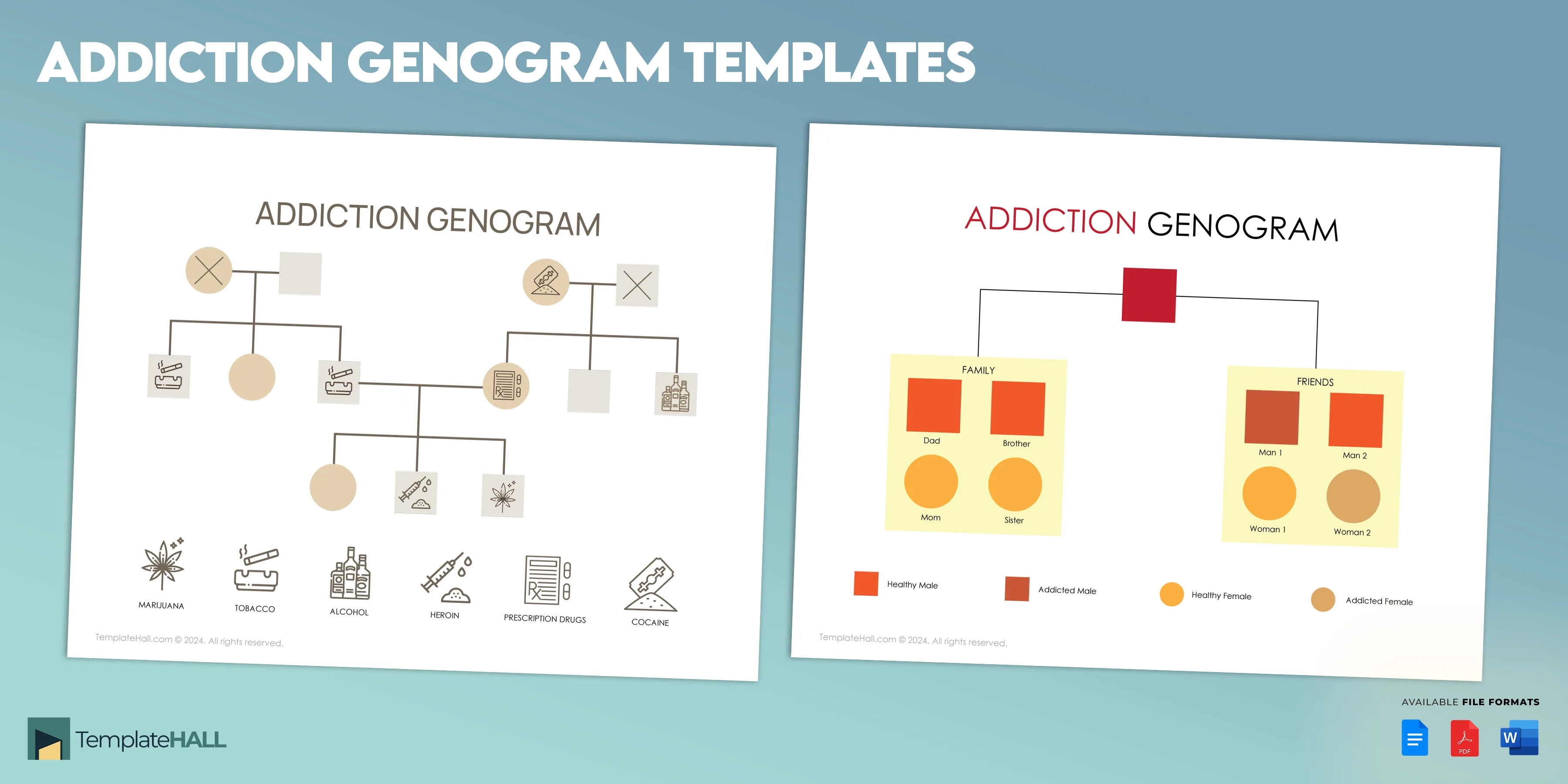 Free Printable Addiction Genogram Templates