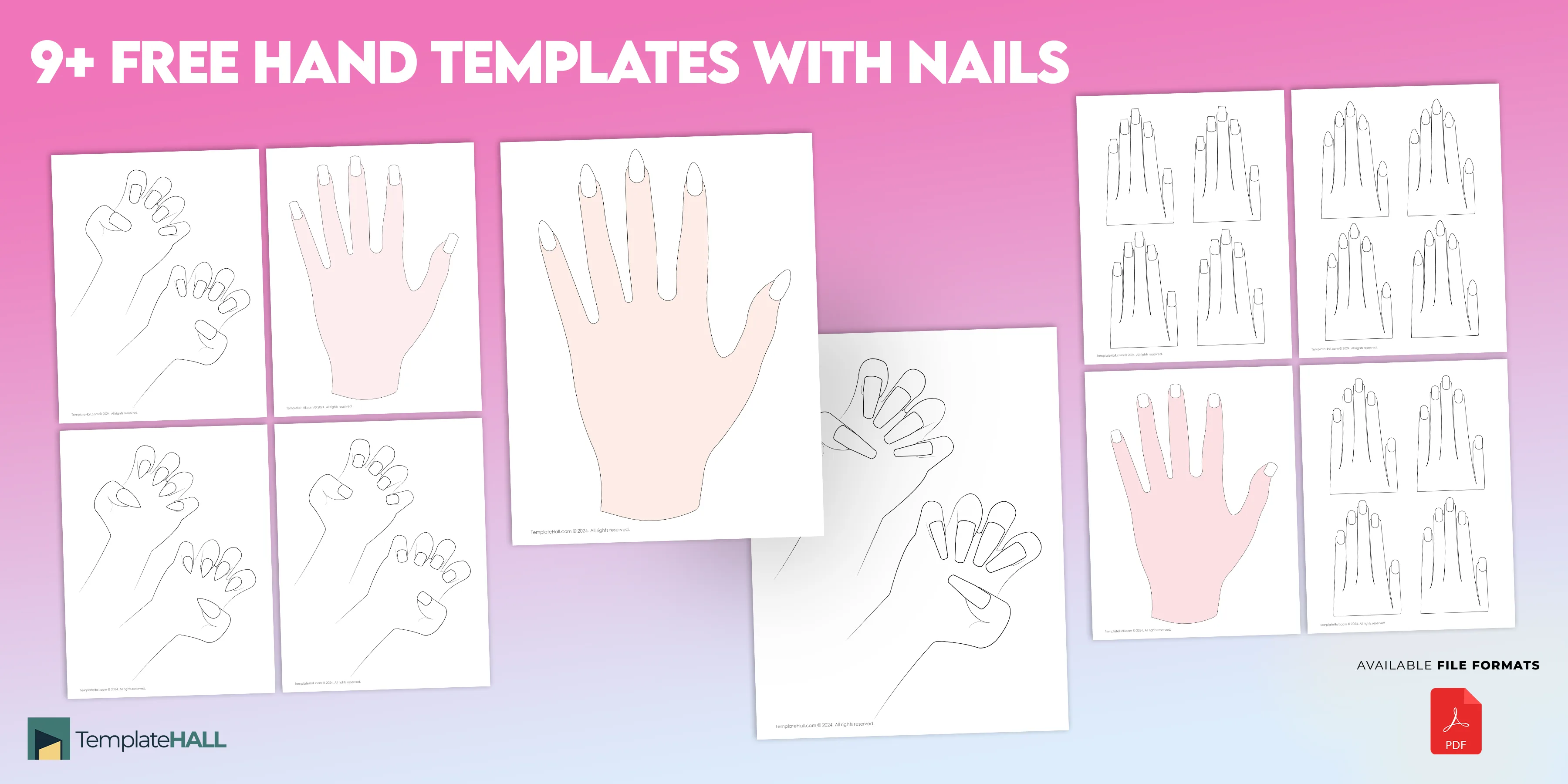 Free Hand Templates with Nails Download in PDF