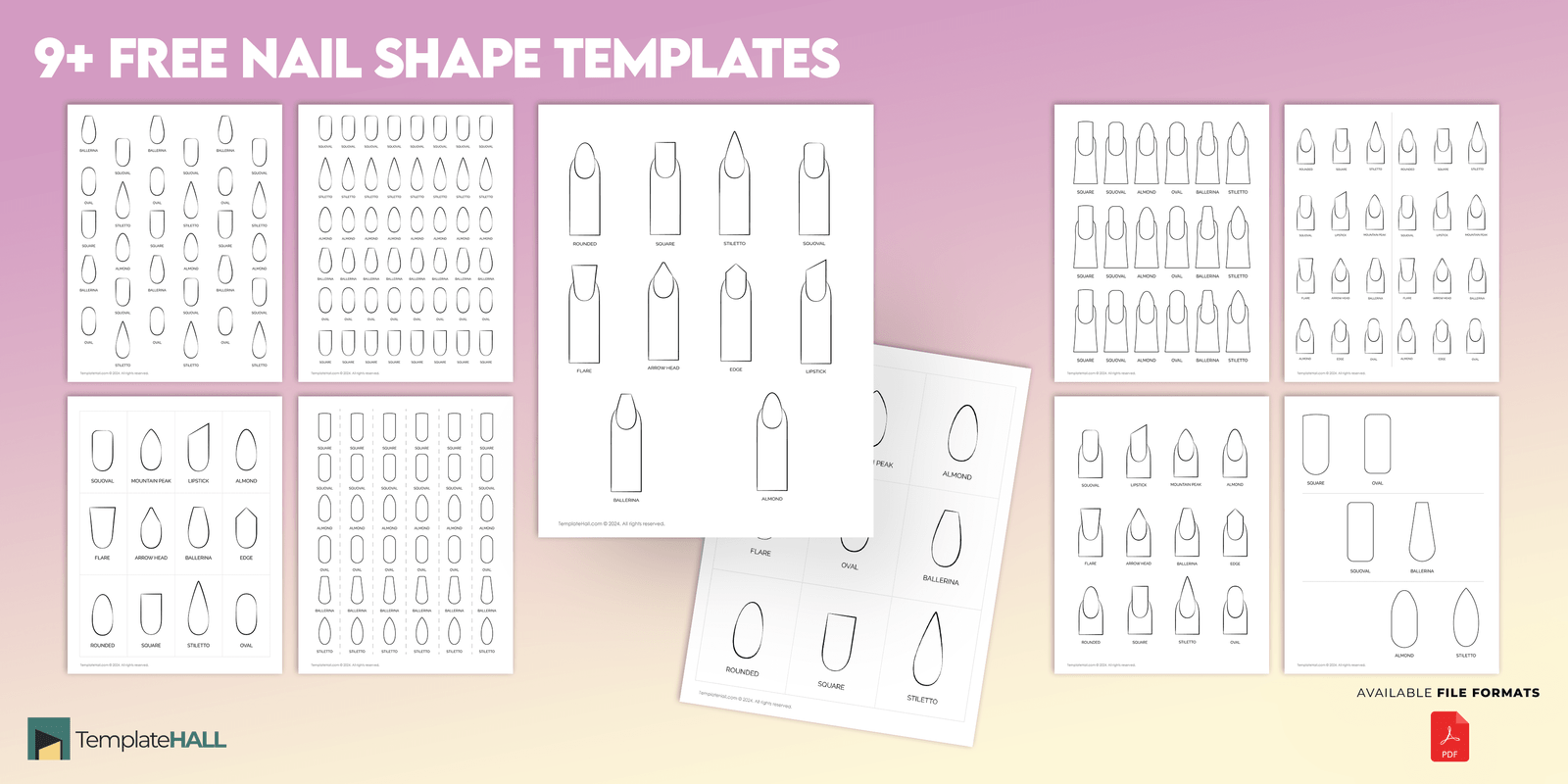 Free Printable Nail Shape Templates PDF