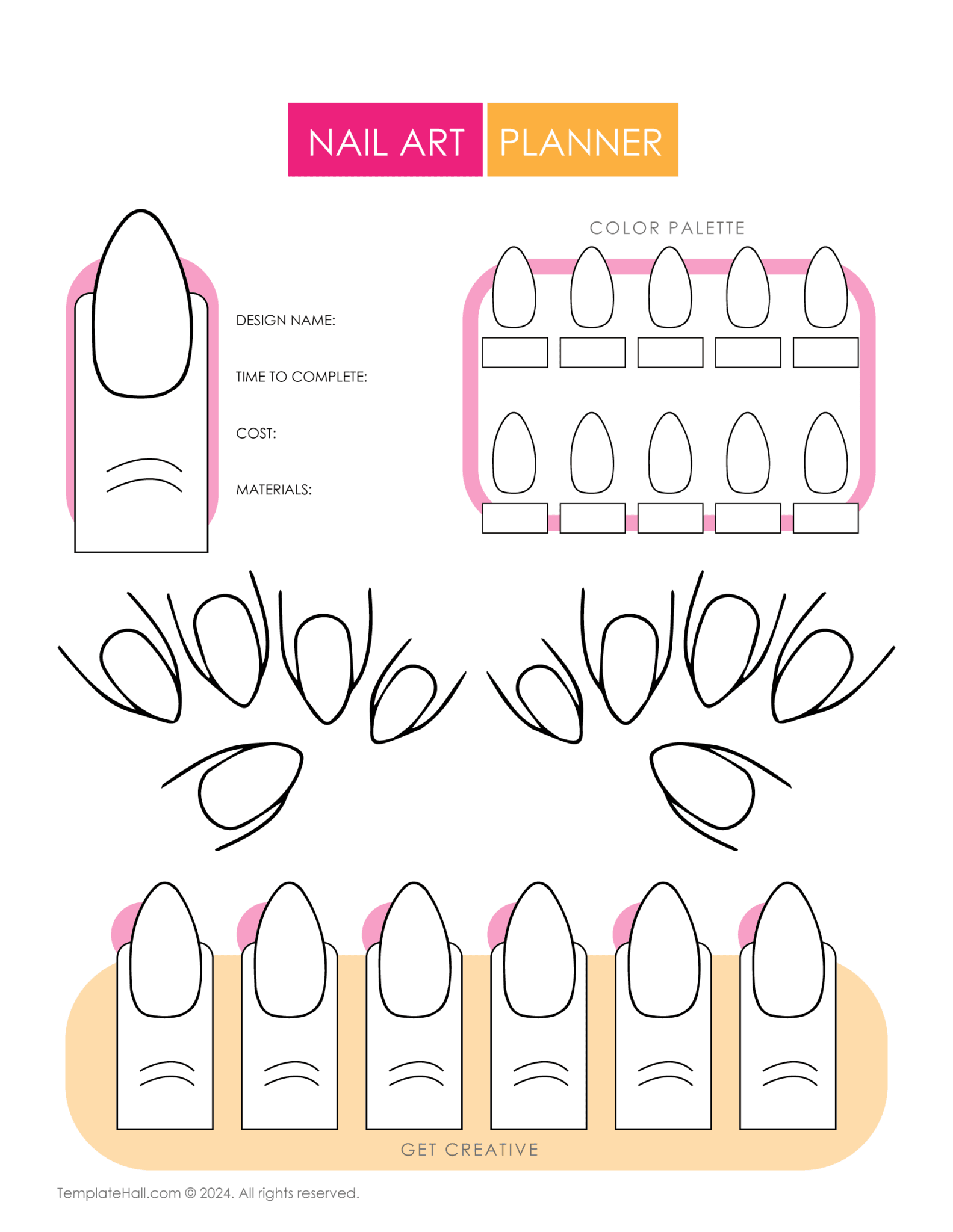 4  Printable Nail Planner Templates PDF Word G Docs AI