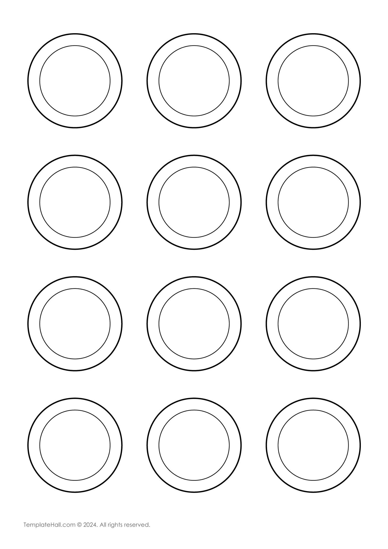 Free 2-inch Macaron Piping Template in PDF Format