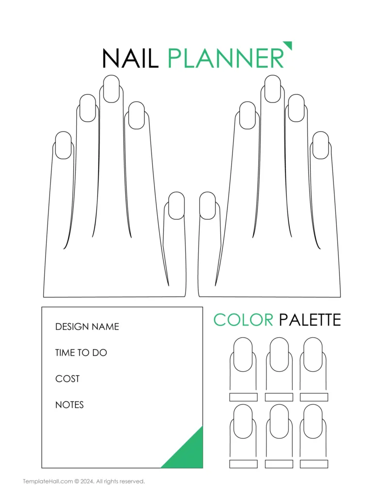 Easy to Use Nail Planner Template 05 in All Formats