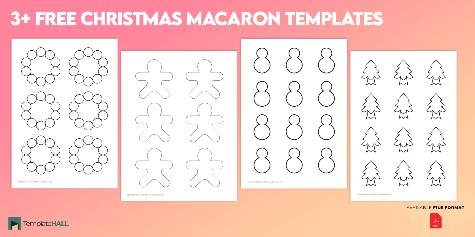 Free Printable Christmas Macaron Template in PDF Format