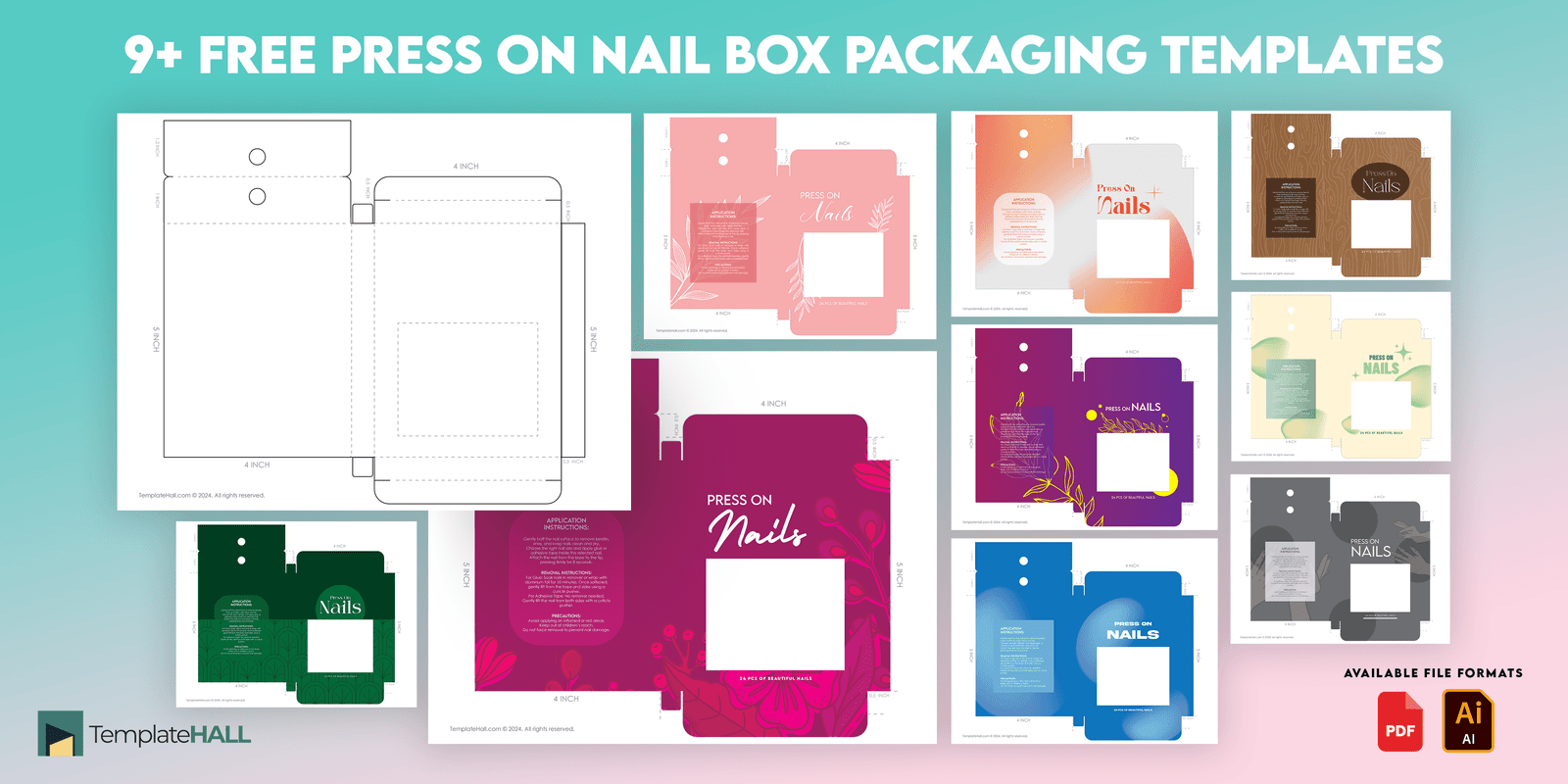 9+ Press-on Nail Box Packaging Templates in PDF and AI