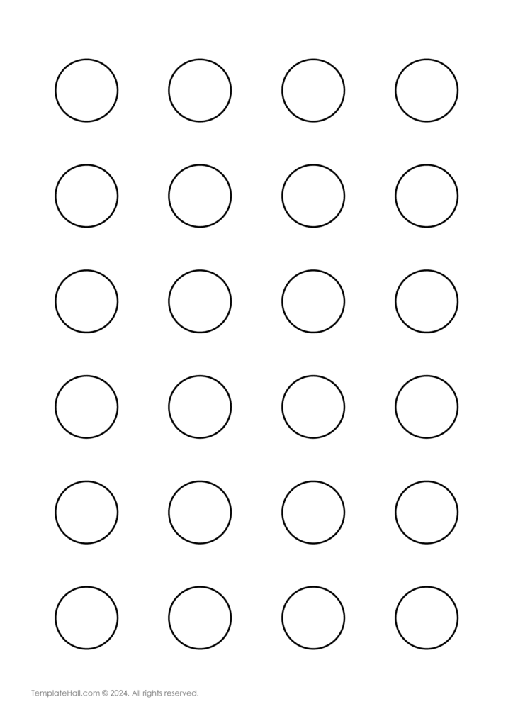 Free 1 inch macaron circle template in PDF