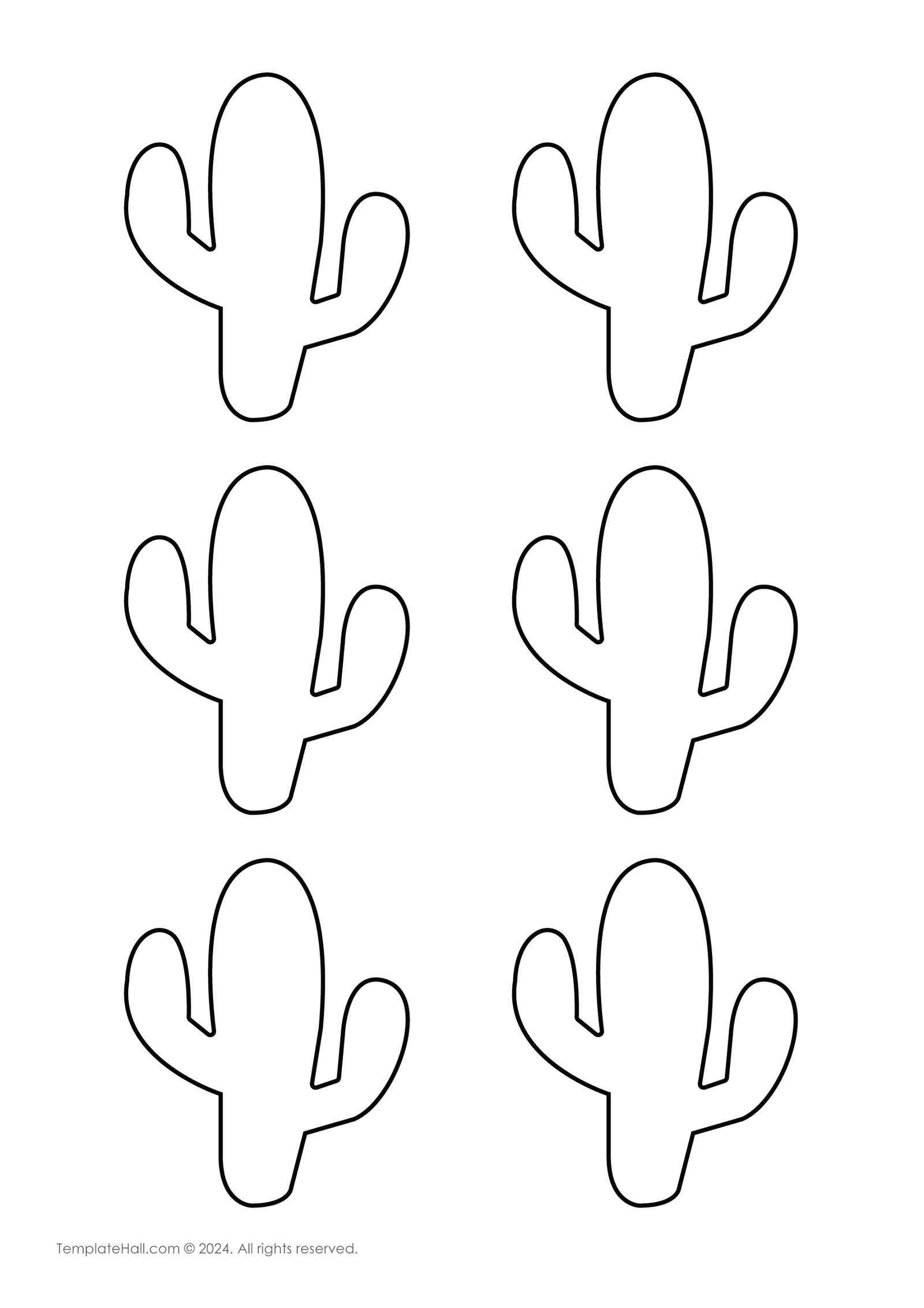 Free Printable Cactus Macaron Template in PDF