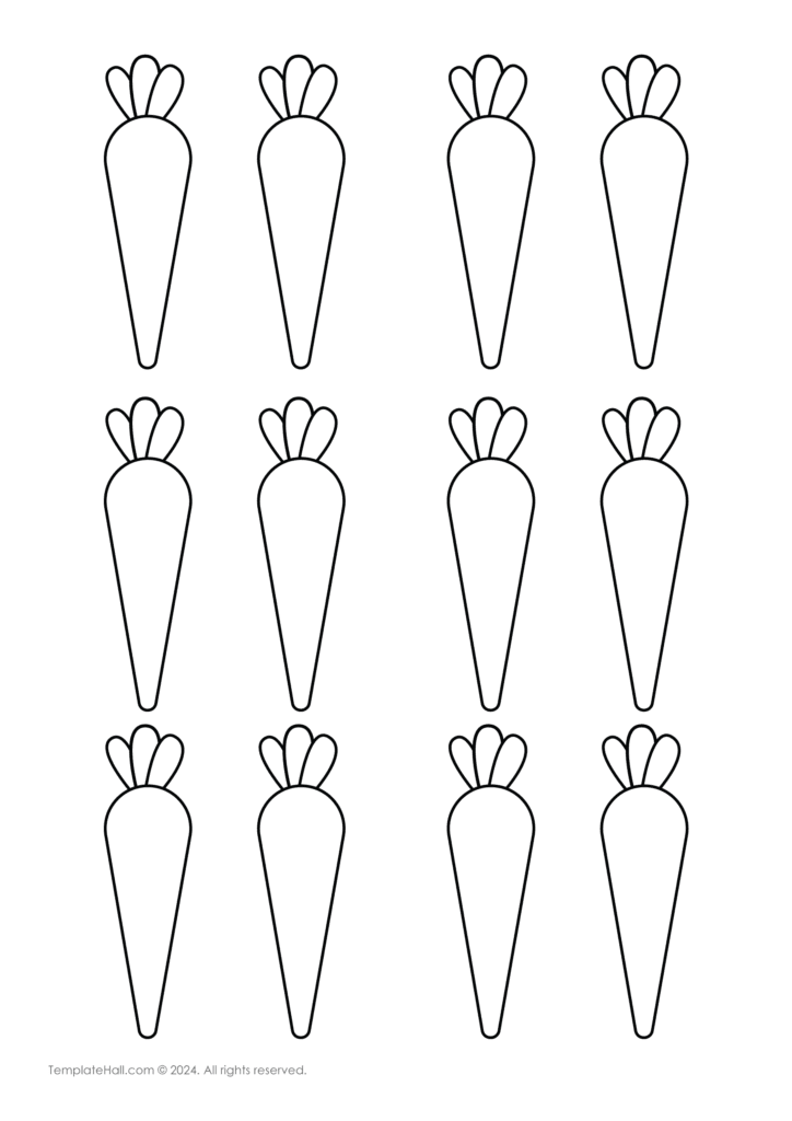 Printable Carrot Macaron Template PDF Download
