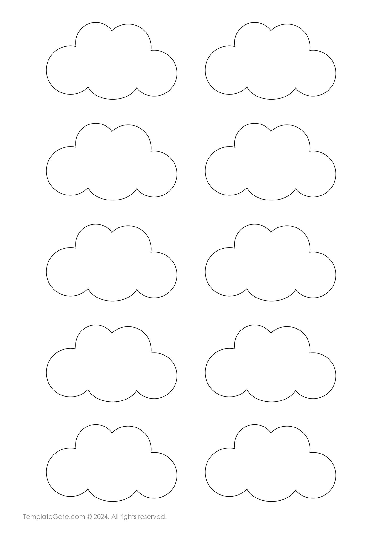 Printable Cloud Macaron Template PDF Download