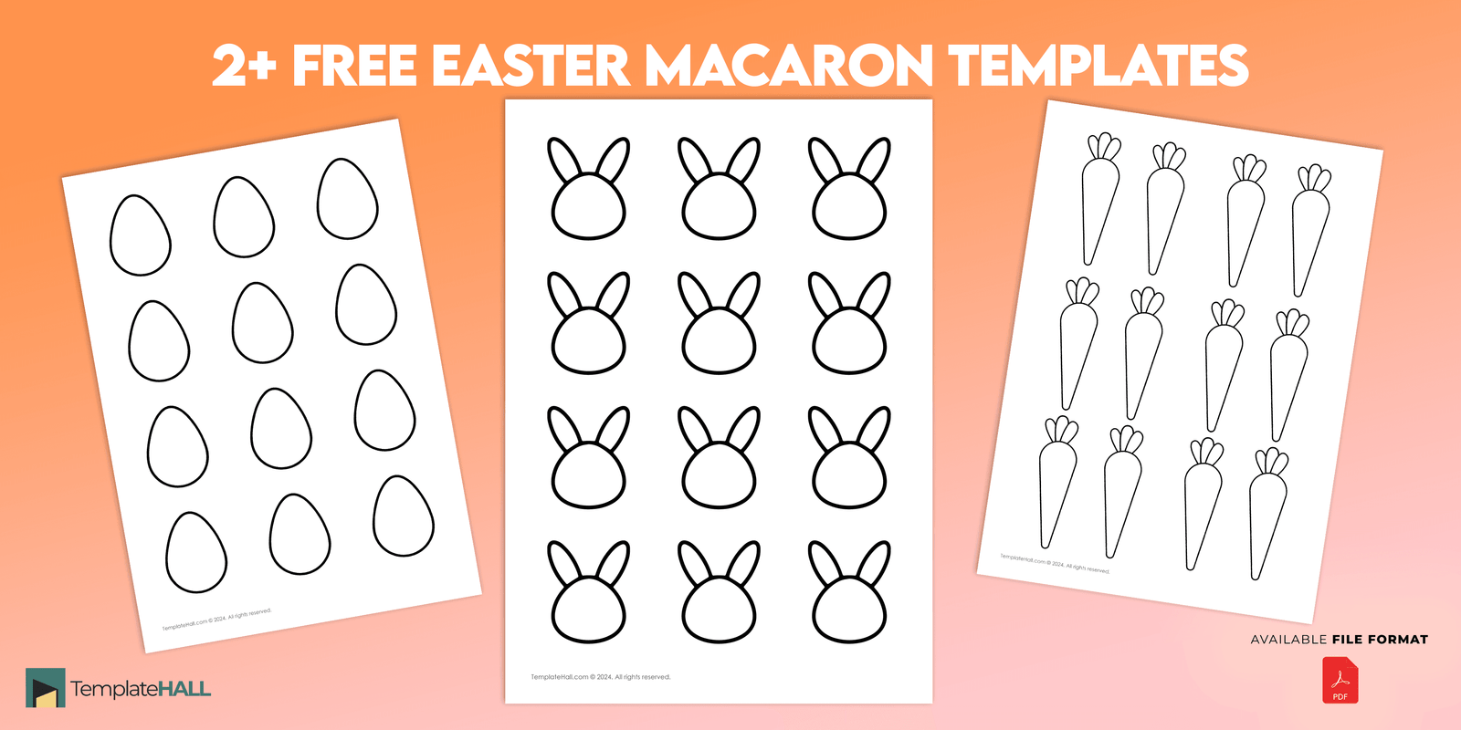 Free Printable Easter Macaron Template in PDF Format