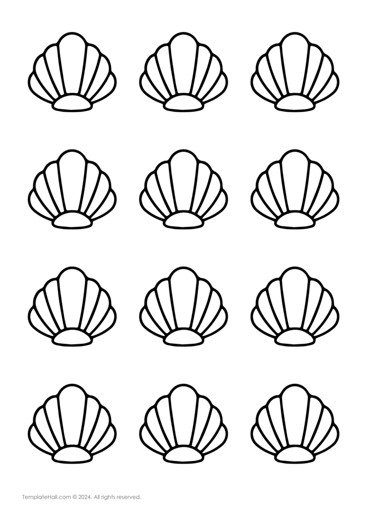 Printable Seashell Macaron Template PDF Download
