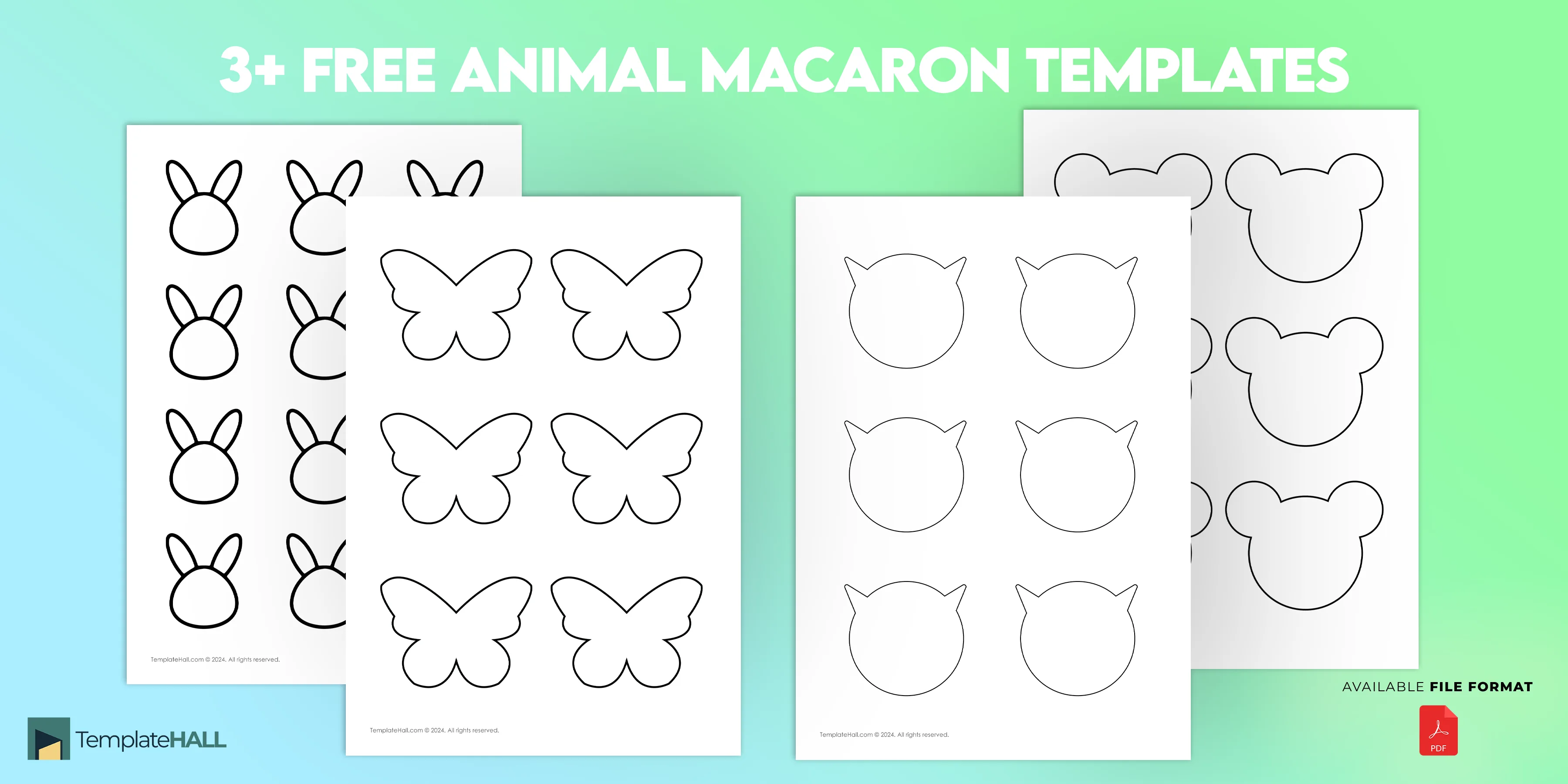Free Printable Animal Macaron Template in PDF