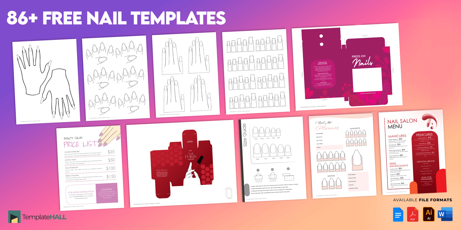 Free Printable Nail Templates for Download