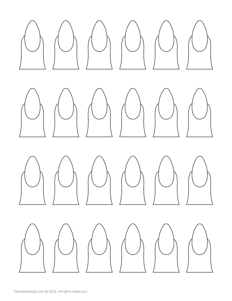 Customizable Almond Nail Template 06