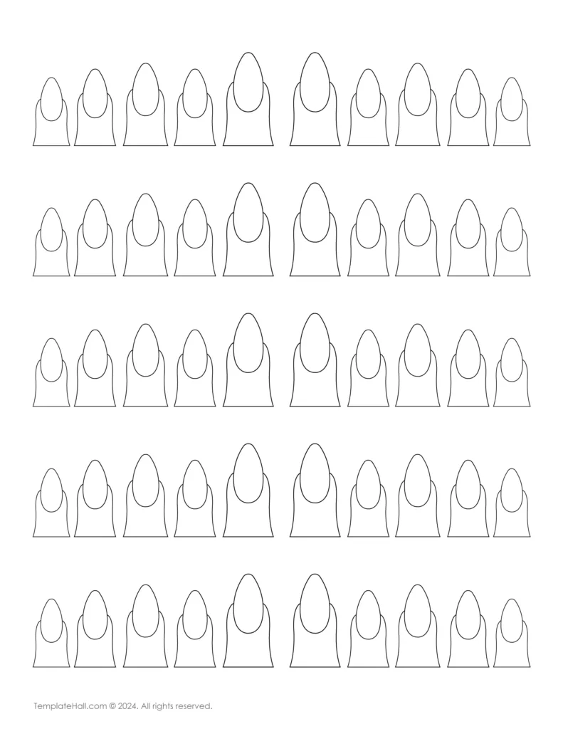 Easy to Use Almond Nail Template 07