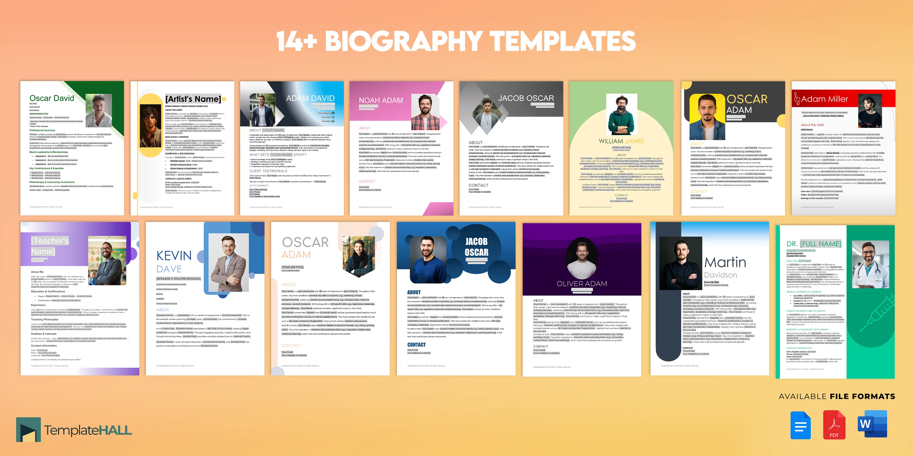 Free and Printable Biography Templates for Word, Google Docs, and PDF Formats